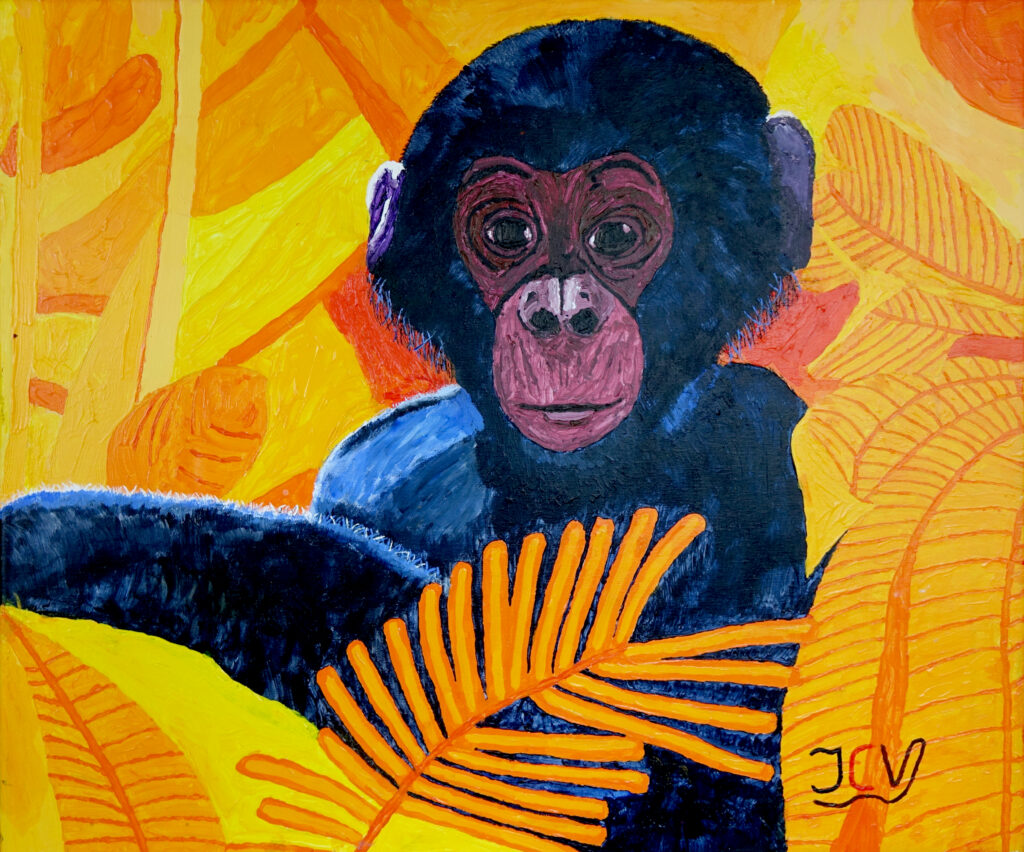 Bonobo - Onschuld Jeroen Verkroost - aap - schilderij